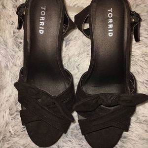 Torrid Black Bow Platform Heels